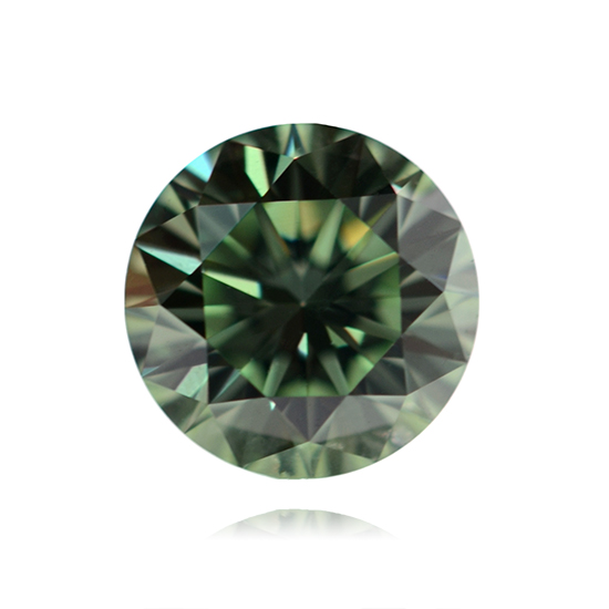 Green Diamond, Round, Fancy Vivid Green, 0.57 Carat