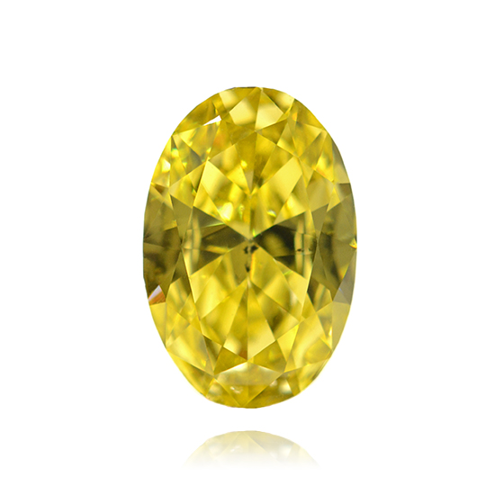 Yellow Diamond, Oval, Fancy Vivid Yellow, 0.56 Carat